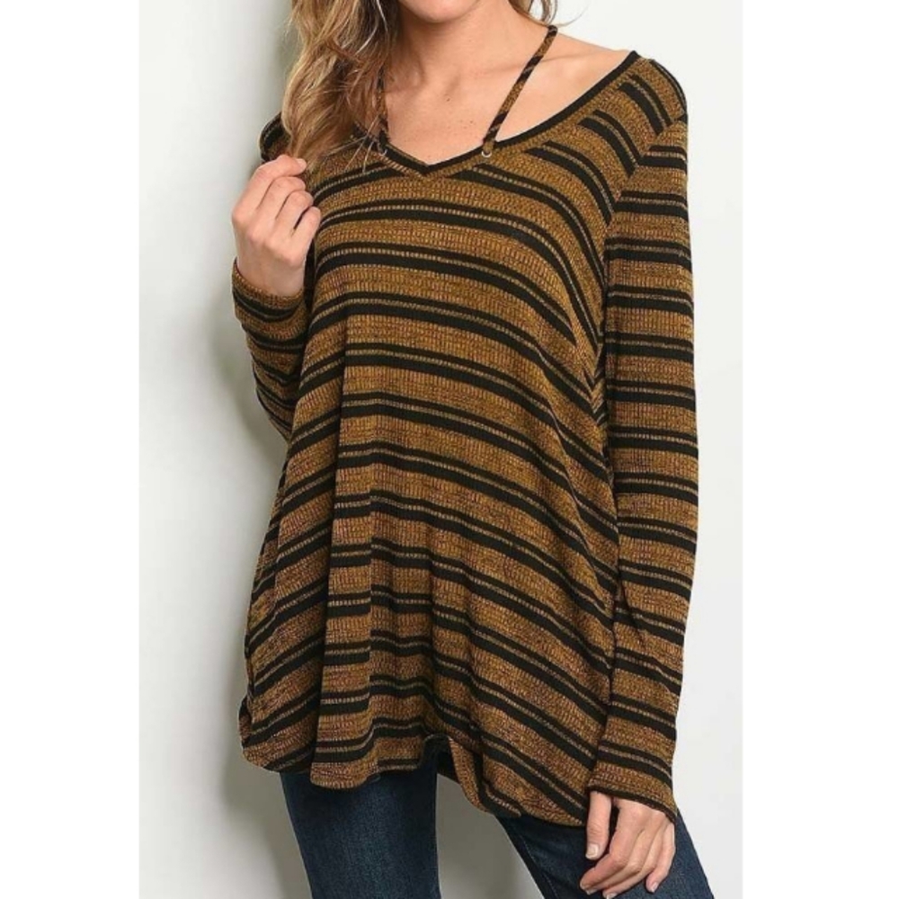 UNIQUE Stripe Knit Loose Fit Blouse Top ~ Free Shipping Back in stock! 5 ⭐️
